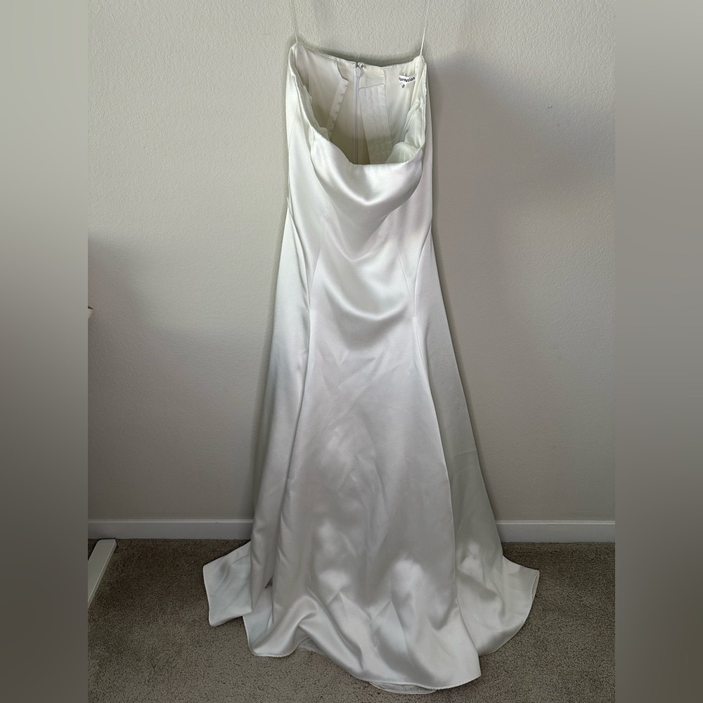 REFORMATION Elena Satin White Bridal Wedding Gown Maxi Dress SZ US 10 - Picture 3 of 14